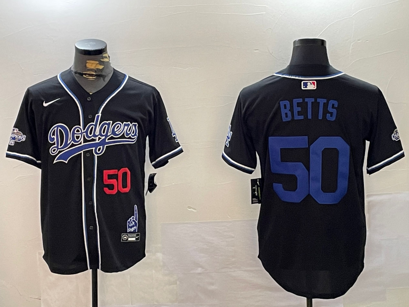 Men's Los Angeles Dodgers Mookie Betts Black Jersey